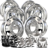 24” Forged Oval-Hole Wheel & Steel Adapter Kit – Fits 2005–Present Ford F-350 Dually (6-Wheel Set with Cap Options)