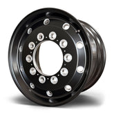 22.5x12.25 Northstar 10x285mm Hub Pilot Satin Black w/ Milling "Stellar" Flat Face Wheel Front Only (4.75" offset)