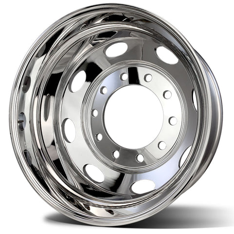 22.5 Northstar Oval Style Wheels w/ 8 to 10 Lug Adapter Kit (Chevy/GM 3500 DRW 1977-2000)