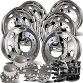 22.5 Northstar High Polished Both Sides Oval Style 1969-1993 Dodge Ram 3500 DRW 10x285mm 6 Wheels With 8 To 10 Lug Adapter Kit