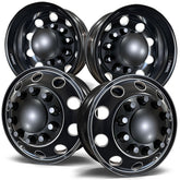 22.5 Northstar Black Aluminum Hub Pilot 4 Wheel Kit "Stellar" Style