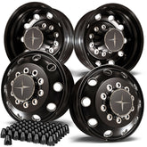24.5 Northstar Black Aluminum Hub Pilot 4 Wheel Kit Stellar Style