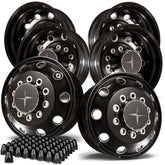 24.5 Northstar Black Aluminum Hub Pilot 6 Wheel Kit Stellar Style