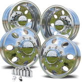 17.0x6.50 Spartan High Polished Aluminum 4-Wheel Kit for Ford F350 DRW (2005-Present)