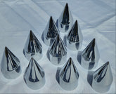 Chrome Plastic 33mm Push On Spike Nut Covers - Pack of 10.