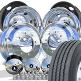 TOYO M122 Highway Tread Mounted On 22.5 Northstar Aluminum Polished Chevy 4500/5500 Wheel Kit (8x275)