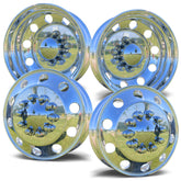 22.5x6.75 Northstar Direct Bolt-On 6-Wheel Kit – Fits 2005–Present Ford F-450/F-550 DRW (Mirror Polished Aluminum & Steel Duals)