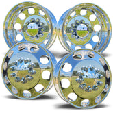 22.5x6.75 Northstar Direct Bolt-On "Big Hole" 6-Wheel Kit – Fits 2005–Present Ford F450/F550/F600 (Mirror Polished Aluminum & Steel Duals)