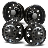 19.5X6.00 Northstar 10x225mm Black 4 Wheel Set for Ford & Dodge Ram