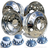 24.5 x 8.25 Accuride 10x285mm Hub Pilot High Polished Both Sides Set of 4 Wheel Kit