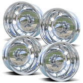 17.5x6.75 Northstar 8x6.5" Hub Pilot Mirror Polished Trailer Wheel (4 Wheel Kit)