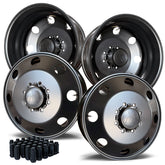 19.5x6.75 Northstar Satin Black Aluminum Wheels Kit for 1994-2011 Ram 3500 DRW