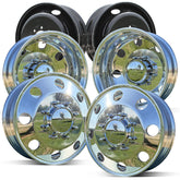 19.5x6.75 Northstar Mirror Polished Both Sides 1994-2011 Dodge Ram 3500 DRW 8x6.5" 6 Wheel Direct Bolt Kit