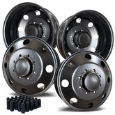 19.5x6.75 Northstar Satin Black Ford 8x200 F350 DRW 6 Wheel Direct Bolt Kit