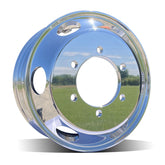 17.5x6 Mirror Polish Outside Only Aluminum Wheel – 6x205mm Hub-Pilot Dual-Mount (Lift Axle)
