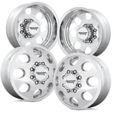 American Racing Baja DRW 16×6 8x6.5 Polished Aluminum 4-Wheel Kit (Chevy, GMC, Ram)