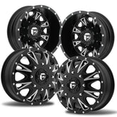 Fuel Throttle DRW 17×6.5 Ford F350 2005-Present 8x200 Black Aluminum 4-Wheel Kit (2 Front, 2 Rear)