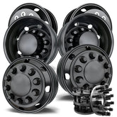 1-Ton Dually 8 to 10 lug Adapter w/ 19.5 Black Aluminum Northstar Wheels