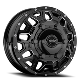 Gloss Black Milled Spoke Torque HD Rush Aluminum Wheel 6 on 205mm (161.1mm Bore)