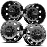 19.5X6.00 Torque HD Wheels Haulin' Gloss Black Aluminum 10x225mm 4 Wheel Set for Ford & Ram