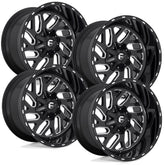 Fuel Triton D581 Milled Gloss Black Finish Aluminum Dodge Ram SRW Wheel Kit (8x6.5)