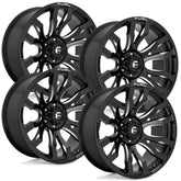 Fuel Blitz D673 Gloss Black Milled Aluminum Chevy / GMC SRW Wheel Kit (8x180)