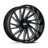 Moto Metal Combat MO811 Gloss Black and Milled Aluminum Wheel