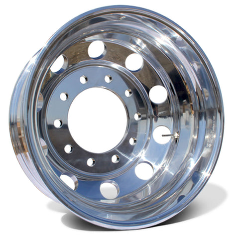 22" Polished Aluminum Wheels w/ Adapter Kit and Chrome Caps (Ford F350 1984-1997)