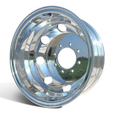 16x6 Mirror Polished Aluminum Dual Trailer Wheel Kit – 8x6.5 Hub Pilot | 4 Wheels with Caps & Lug Nuts