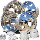 Alcoa's Mirror Polish on 22.5" x 8.25" 4 Wheel Kit with Multi Piece Hub Cover Option