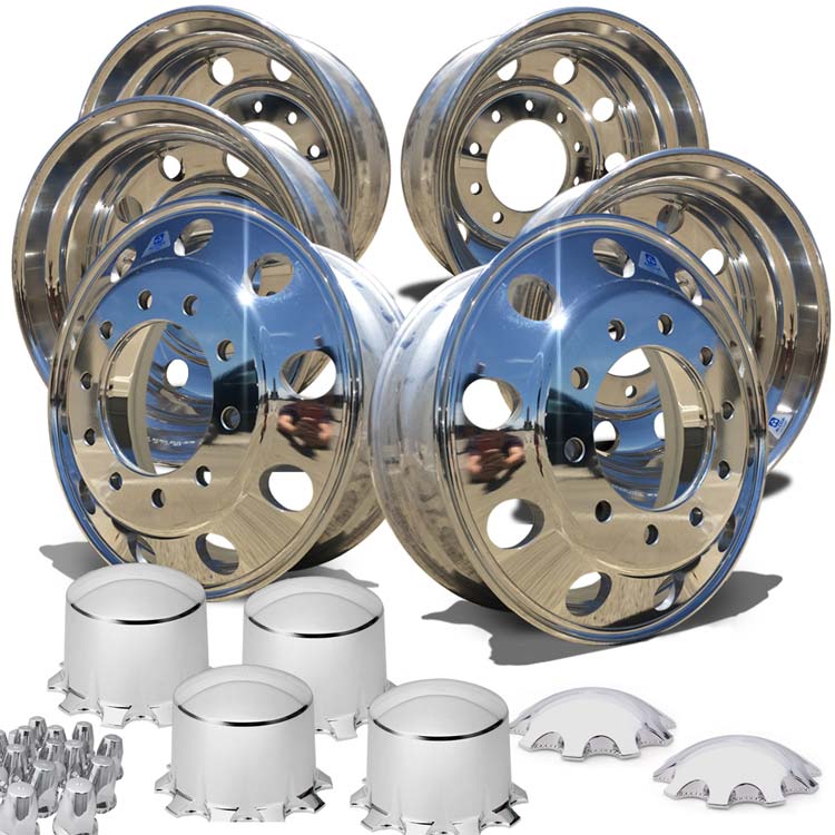 Alcoa 22.5 Mirror Polished Aluminum Wheel Kit - Alcoa Multi-Piece