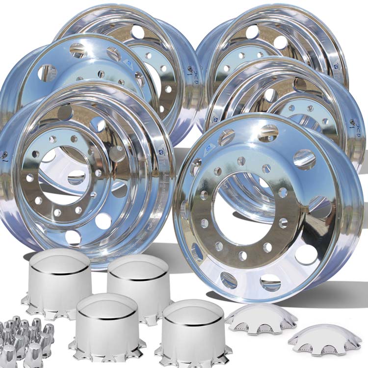 Alcoa 22.5 Mirror Polished Aluminum Wheel Kit - Alcoa Multi-Piece