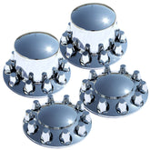 Rounded Cap and Regular Nut Covers 4 Piece Single Rear Axle Set 10x285 Hub Pilot Pattern