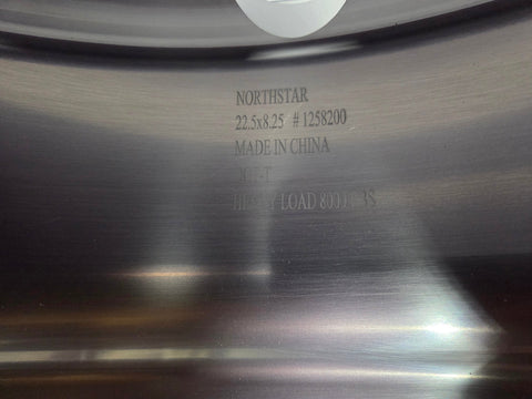 22.5x8.25 Northstar 10x285mm Hub Pilot Black Aluminum Wheel (returned item)