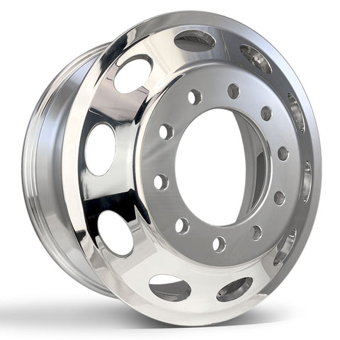 22x8.25 Mirror Forged Aluminum "Oval" 6 Wheel Kit w/ Adapters and Chrome Caps (2008-Present Ram 4500-5500)