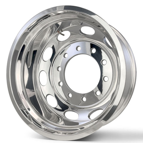 22x8.25 Mirror Forged Aluminum "Oval" 6 Wheel Kit w/ Adapters and Chrome Caps (2008-Present Ram 4500-5500)