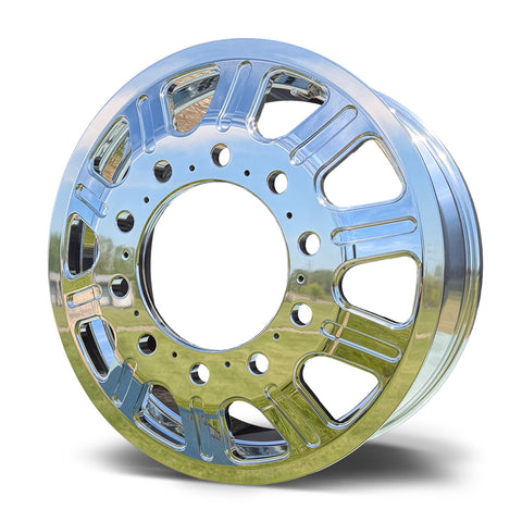 22x8.25 Mirror Forged Aluminum "Polaris" 6 Wheel Kit w/ Adapters and Chrome Caps (2019-Present Ram 3500 DRW)