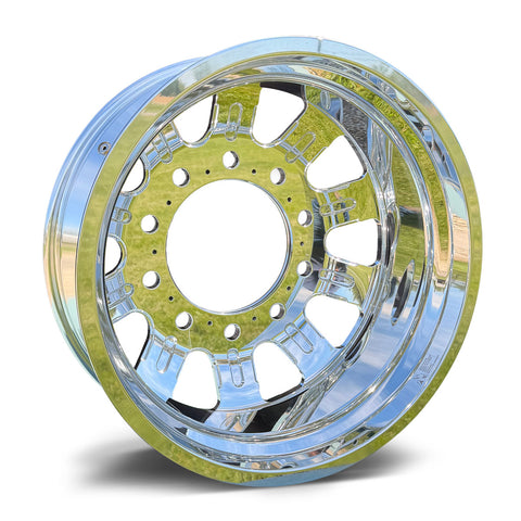 22x8.25 Mirror Forged Aluminum "Polaris" 6 Wheel Kit w/ Adapters and Chrome Caps (2019-Present Ram 3500 DRW)