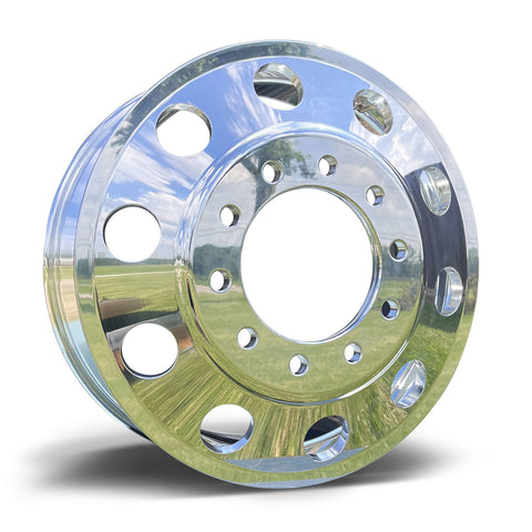 24" Polished Aluminum Wheels w/ Adapter Kit and Chrome Caps (Chevy/GMC 3500 DRW 2001-2010)