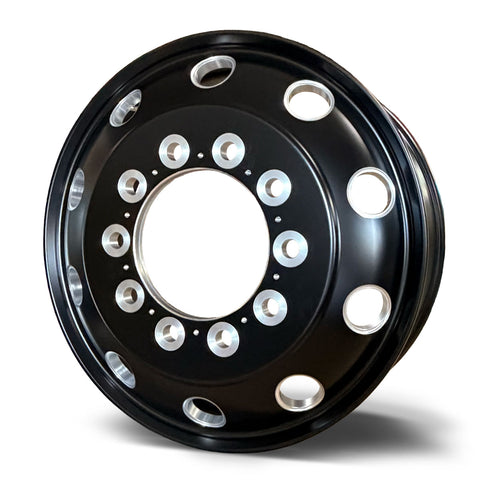 24.5x8.25 NORTHSTAR 10X285MM HUB PILOT "STELLAR" SATIN BLACK W/ MILLING FRONT