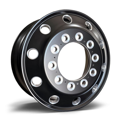 22.5x10.50 Northstar 10x285mm Hub Pilot Satin Black w/ Milling "Stellar" Front Only