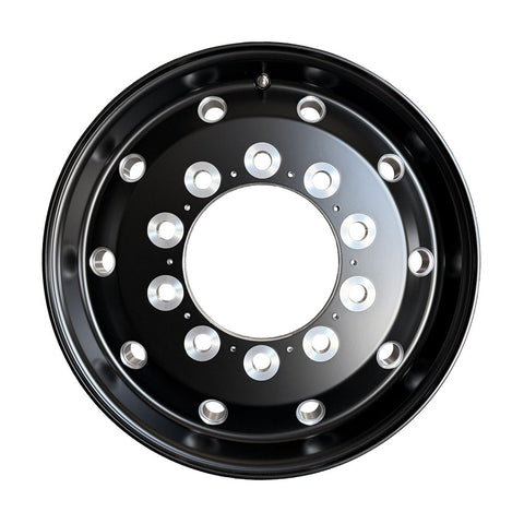 22.5x12.25 Northstar 10x285mm Hub Pilot Satin Black w/ Milling "Stellar" Flat Face Wheel Front Only (4.75" offset)