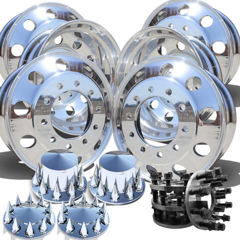 22.5 Northstar Wheels w/ 8 to 10 Lug Adapter Kit (Chevy/GM 3500 DRW 1977-2000)