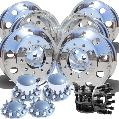 22.5 Northstar Wheels w/ 8 to 10 Lug Adapter Kit (Chevy/GM 3500 DRW 1977-2000)