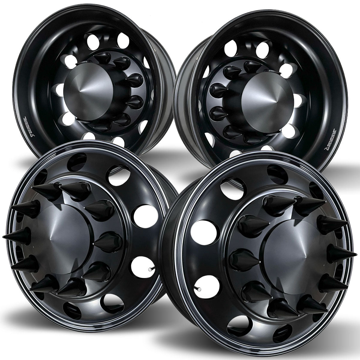 22.5 Black Forged Aluminum Semi Truck 4 Wheel Package – Buy Truck Wheels