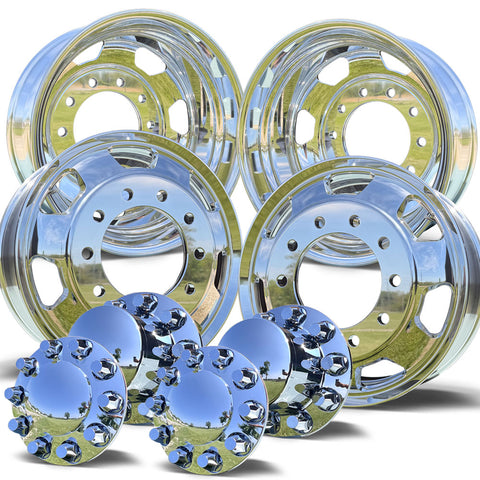 22.5 Northstar Mirror Polished "7 Hole" 4 Wheel Kit
