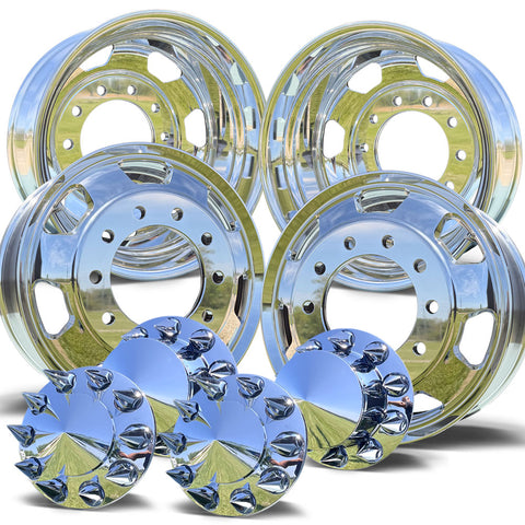 22.5 Northstar Mirror Polished "7 Hole" 4 Wheel Kit