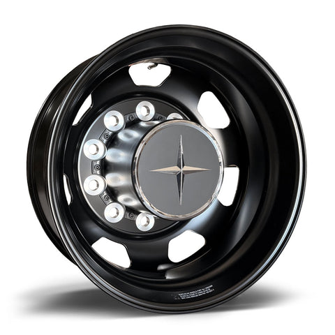 22.5 Northstar Black Aluminum Hub Pilot 4 Wheel Kit "7 Hole" Style