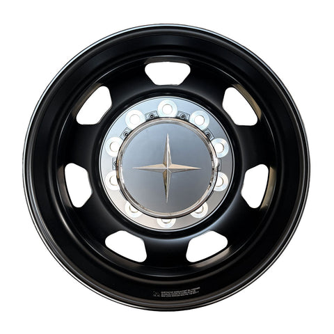 22.5 Northstar Black Aluminum Hub Pilot 4 Wheel Kit "7 Hole" Style