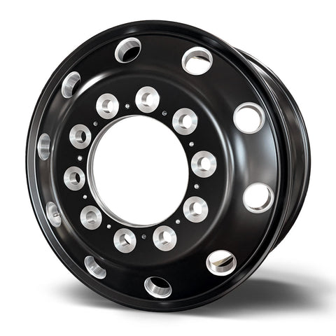 22.5x9.00 Northstar 10x285mm Satin Black w/ Milling "Stellar" Hub Pilot Front